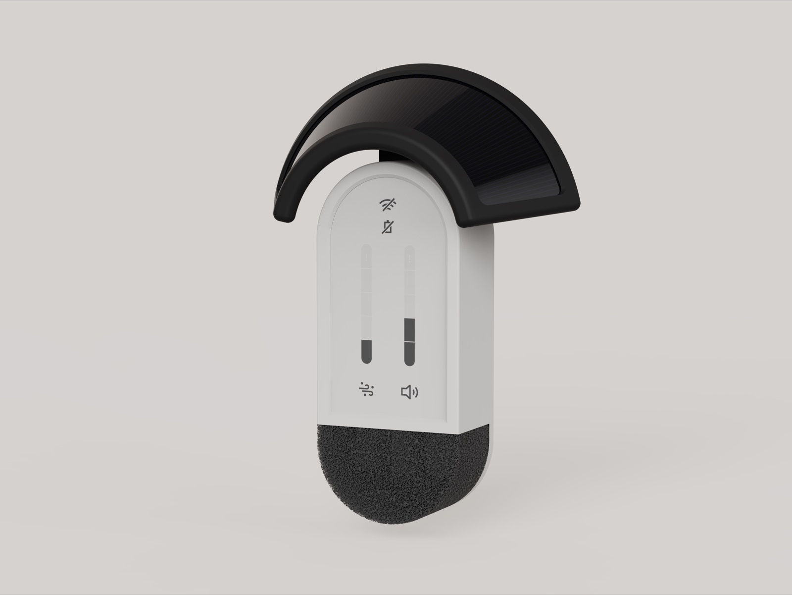 AuraSense solar-powered environmental sensor measuring noise and air quality